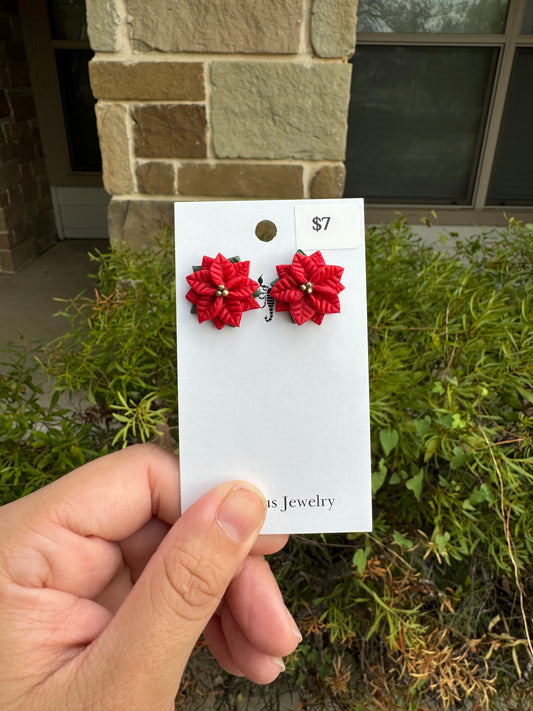 Poinsettia Studs